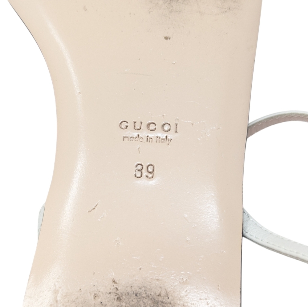 Gucci Marmont GG Double G Ivory White Flat Sandal Size EU 39 - Picture 11 of 12